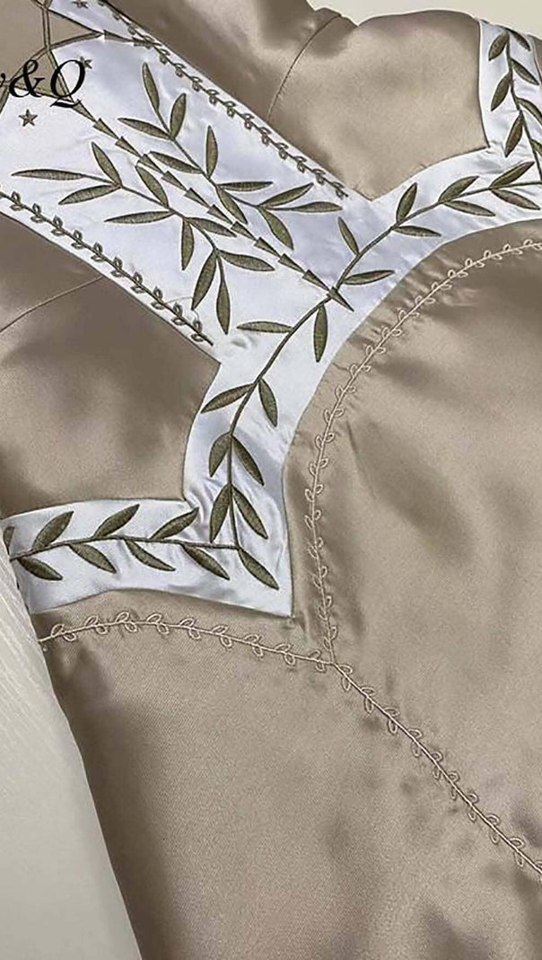 AIIZIE STITCHING A-LINE MINI DRESS IN KHAKI - product image
