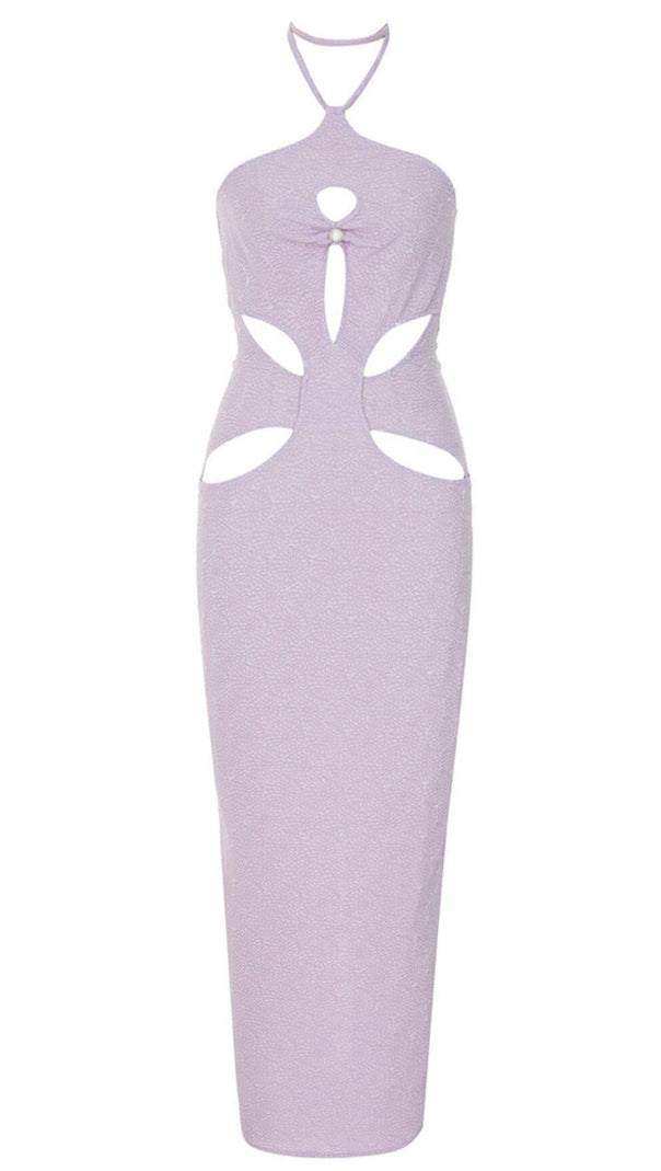 AIIZIE HALTER CUT OUT CORSET DRESS IN PURPLE - product image