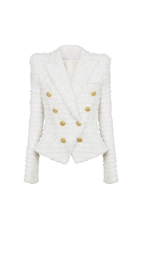 AIIZIE TWEED DOUBLE-BREASTED BUTTON BLAZER& PANT SET - product image