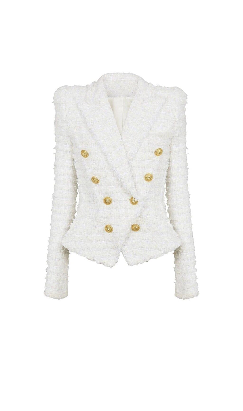 TWEED DOUBLE-BREASTED BUTTON BLAZER& PANT SET