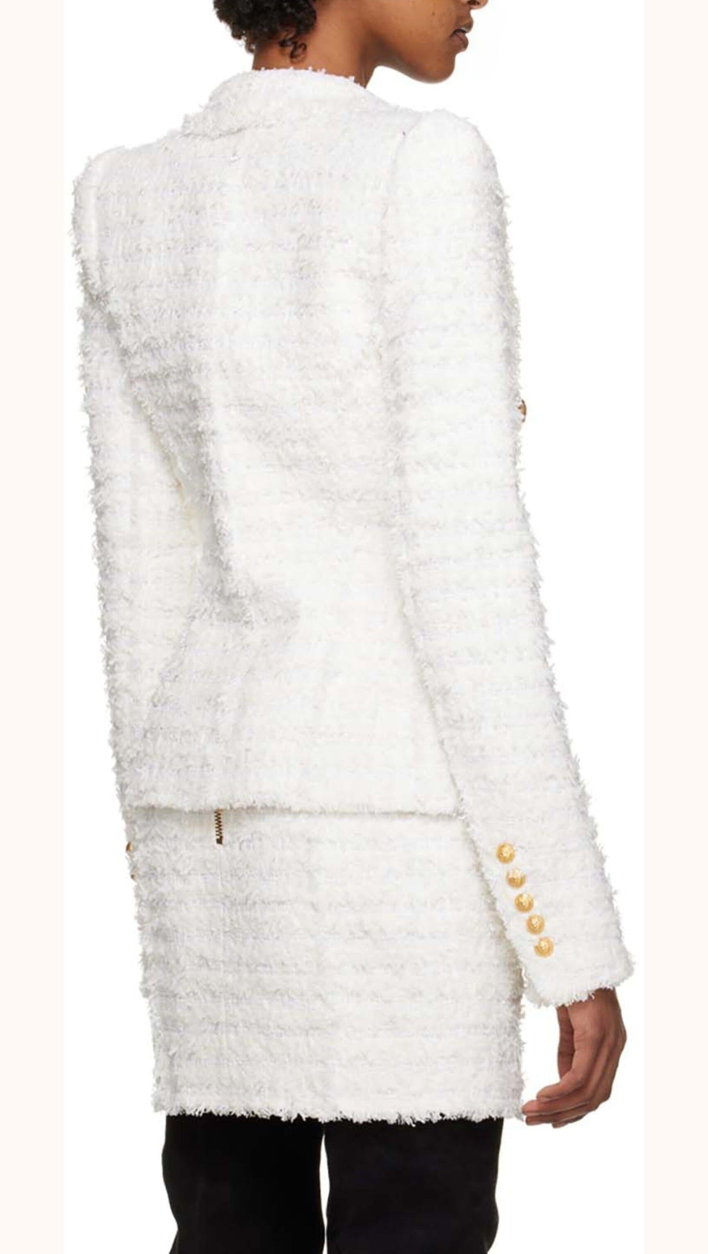 TWEED DOUBLE-BREASTED BUTTON BLAZER& PANT SET