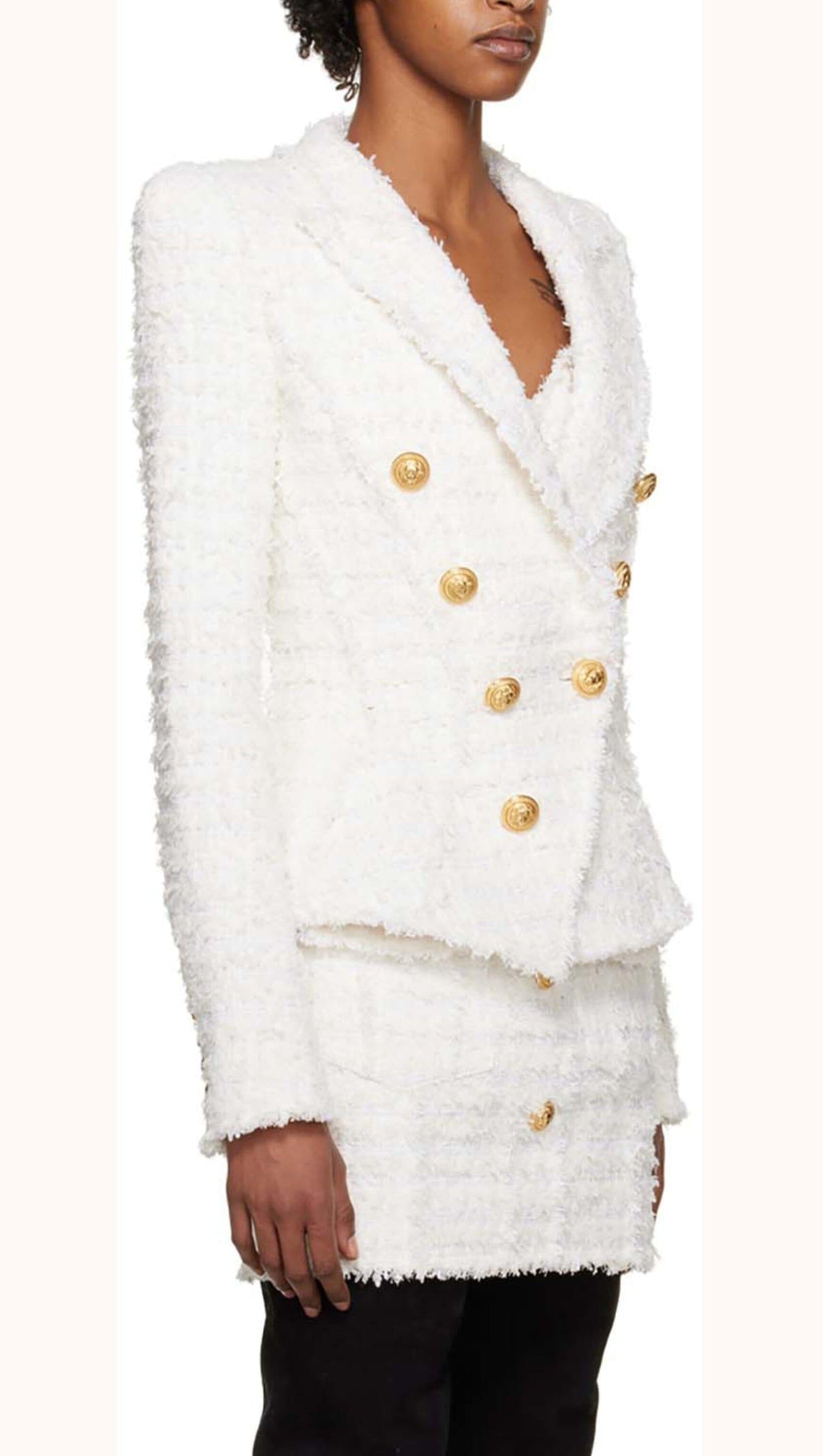 AIIZIE TWEED DOUBLE-BREASTED BUTTON BLAZER& PANT SET - product image
