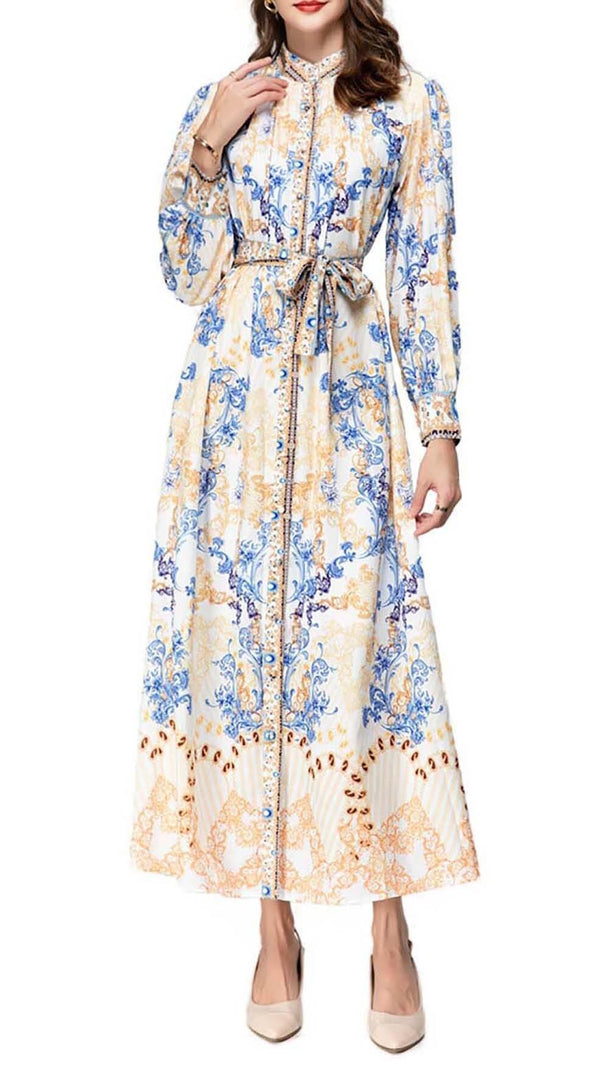 AIIZIE VINTAGE FLORAL FULL PRINTING MAXI DRESS - product image