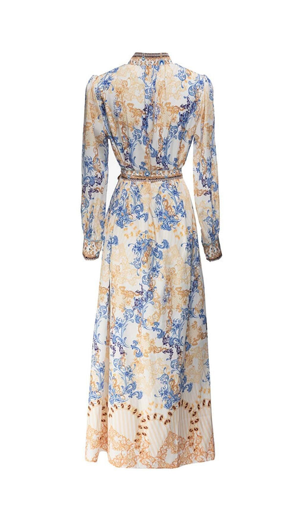 AIIZIE VINTAGE FLORAL FULL PRINTING MAXI DRESS - product image