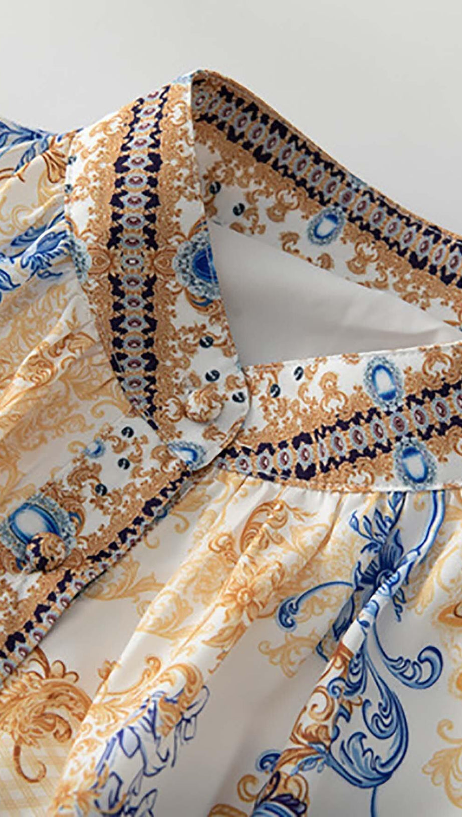 VINTAGE FLORAL FULL PRINTING MAXI DRESS