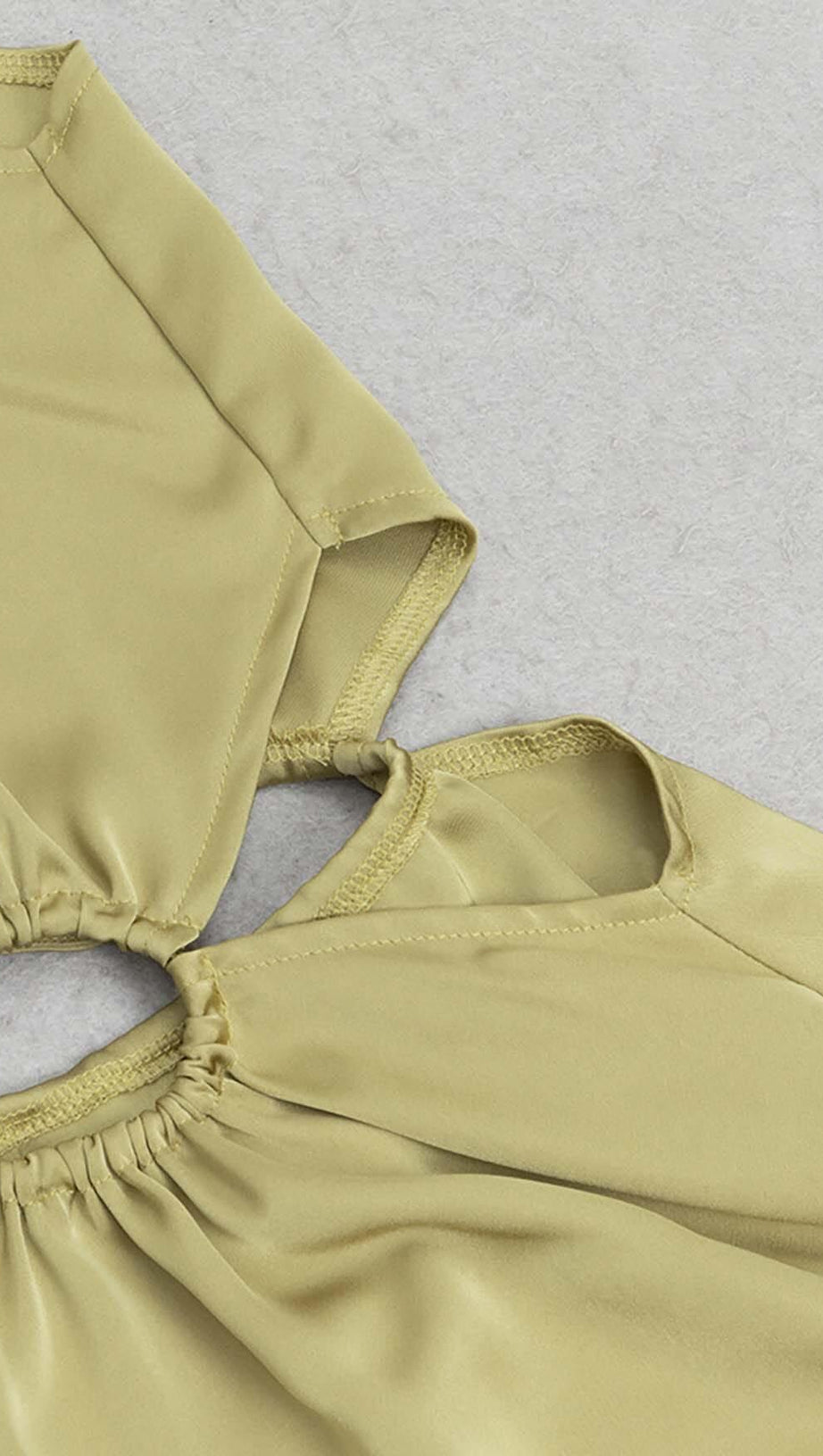 WAIST CUTOUT SATIN MAXI DRESS IN OLIVE