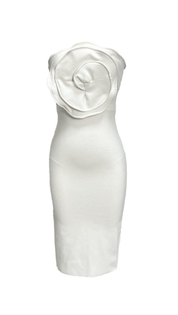 AIIZIE WAVE FLOWER STRAPLESS BANDAGE DRESS - product image