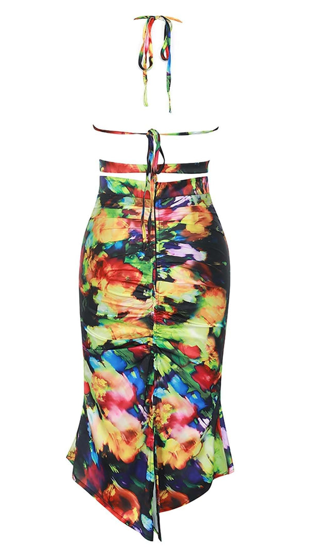 AIIZIE ALLOVER PRINT HALTER TWO PIECE SET - product image
