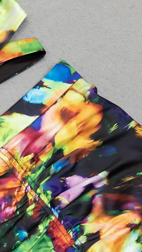 ALLOVER PRINT HALTER TWO PIECE SET