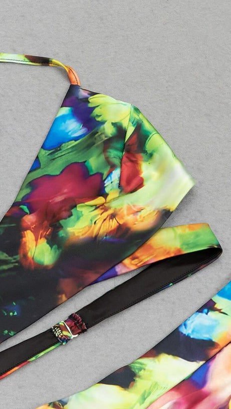 ALLOVER PRINT HALTER TWO PIECE SET