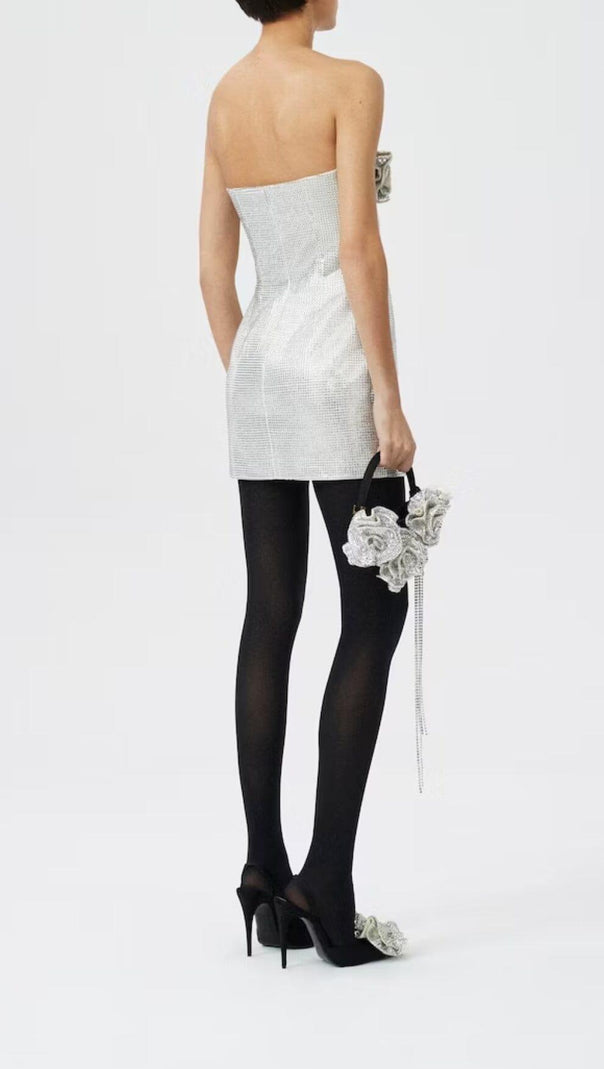 AIIZIE SILVER CRYSTAL-EMBELLISHED MINI DRESS - product image