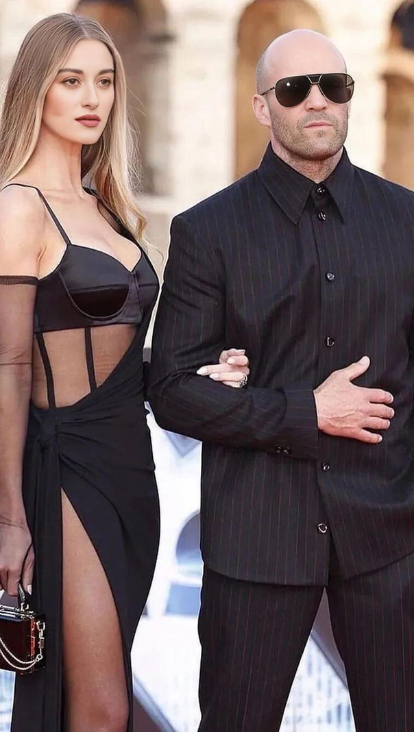AIIZIE BANDAGE CORSET LOOK MAXI DRESS IN BLACK - product image
