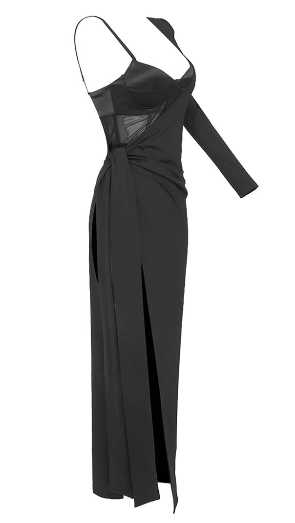 AIIZIE BANDAGE CORSET LOOK MAXI DRESS IN BLACK - product image