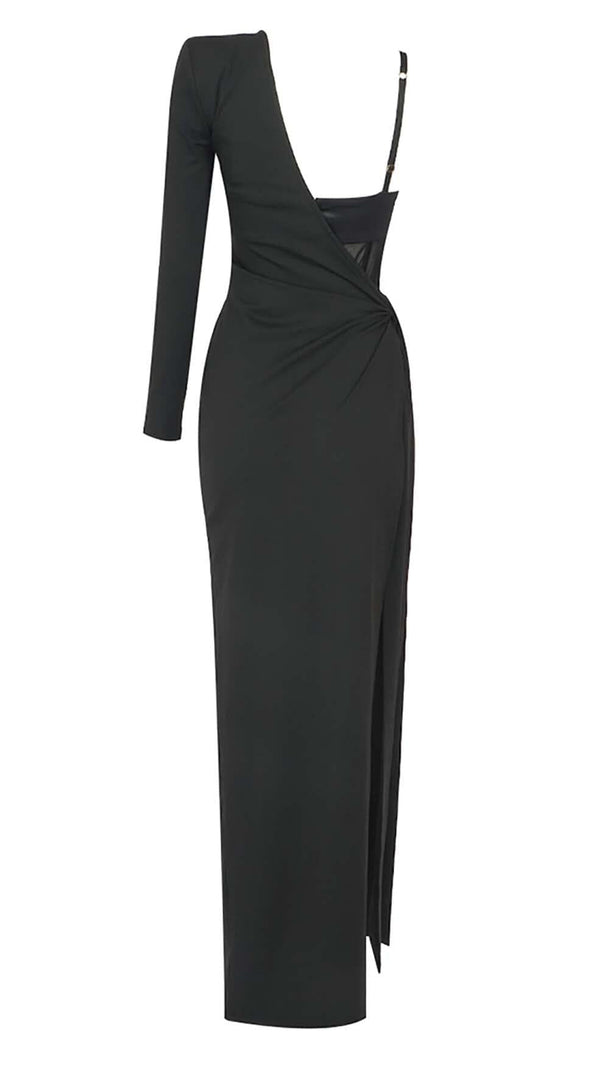 AIIZIE BANDAGE CORSET LOOK MAXI DRESS IN BLACK - product image