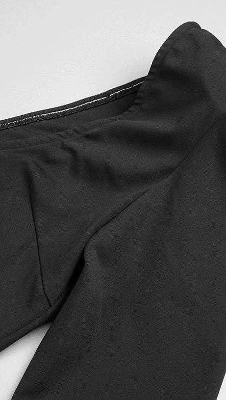 BANDAGE CORSET LOOK MAXI DRESS IN BLACK