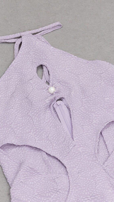 Neckholder-Korsettkleid mit Cut-Outs in Lila 