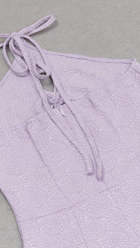 Neckholder-Korsettkleid mit Cut-Outs in Lila 