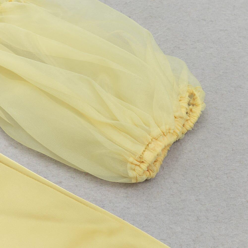 AIIZIE BUTTON FRONT SPLIT THIGH MIDI DRESS IN YELLOW - product image