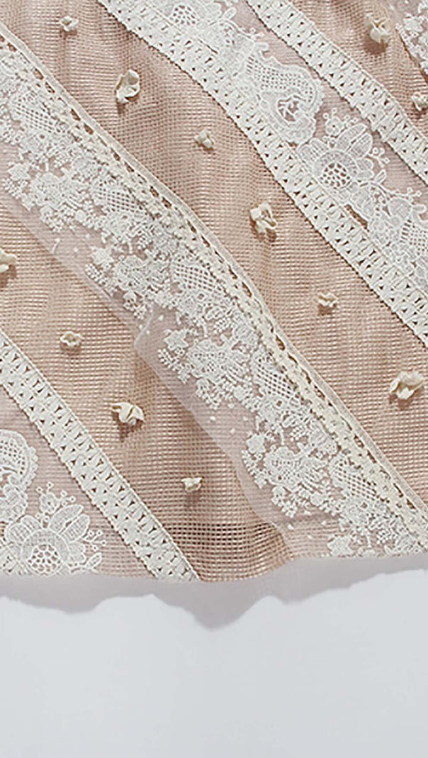 AIIZIE CAP SLEEVE FLORAL A-LINE MINI DRESS IN WHITE - product image