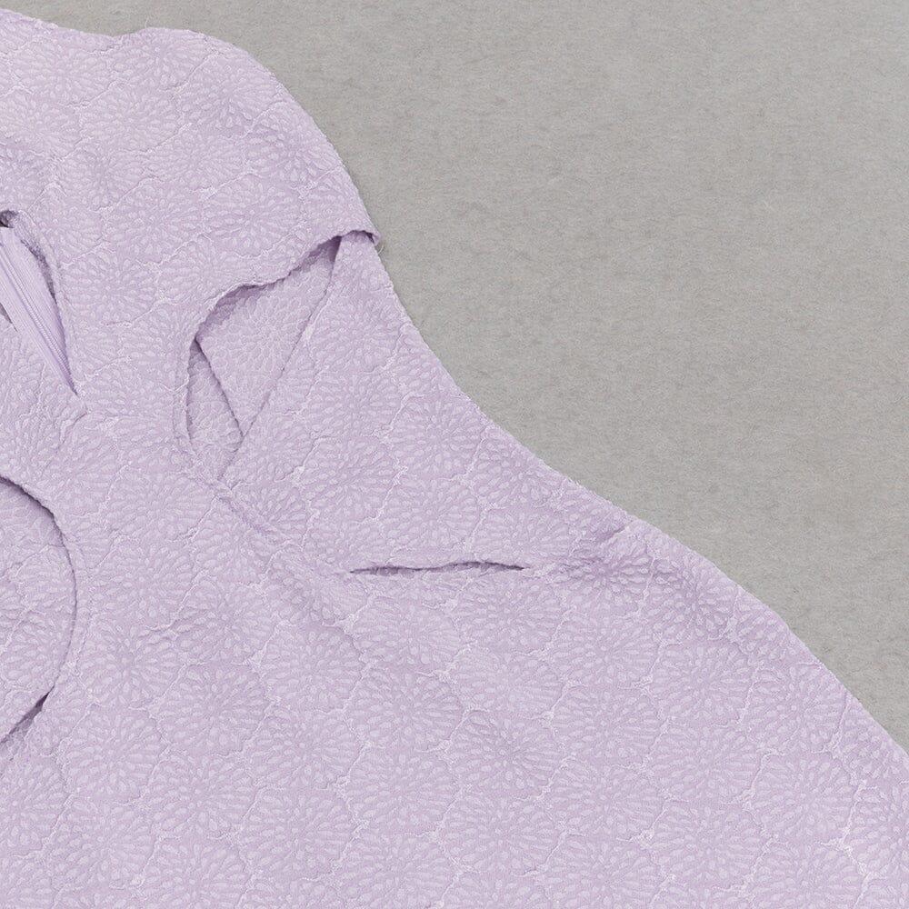 ABITO CORSETTO CON TAGLIO HALTER VIOLA 