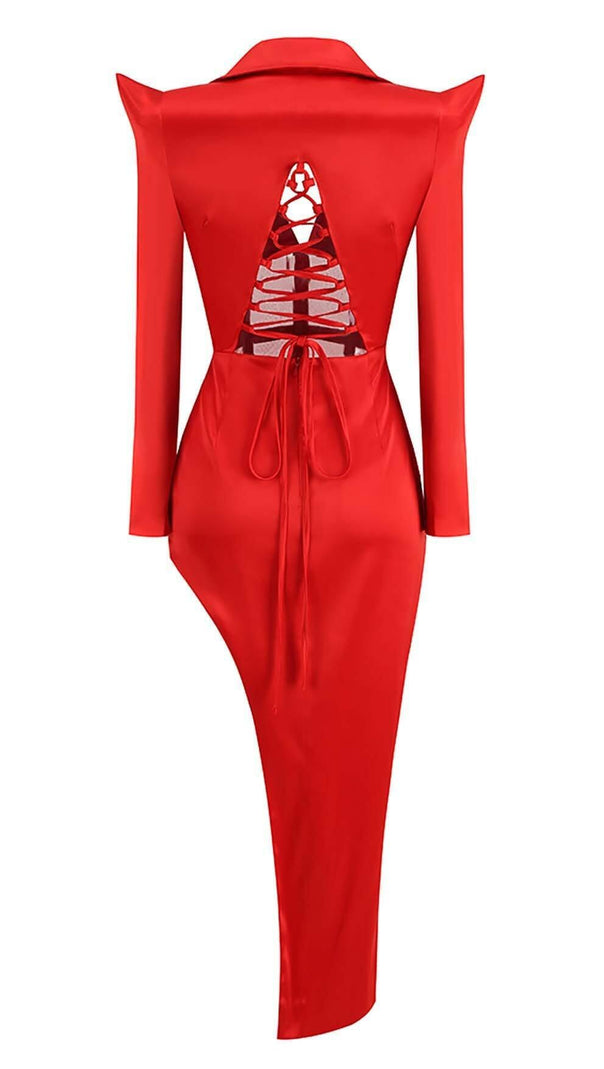 AIIZIE CORSET PLUNGE JACKET DRESS IN RED - product image