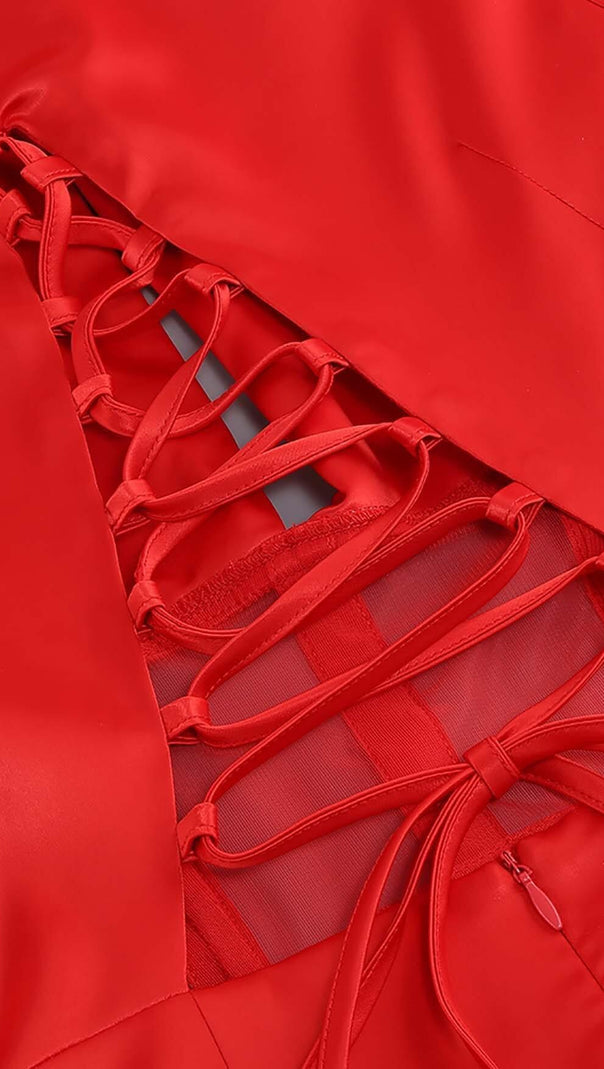 AIIZIE CORSET PLUNGE JACKET DRESS IN RED - product image