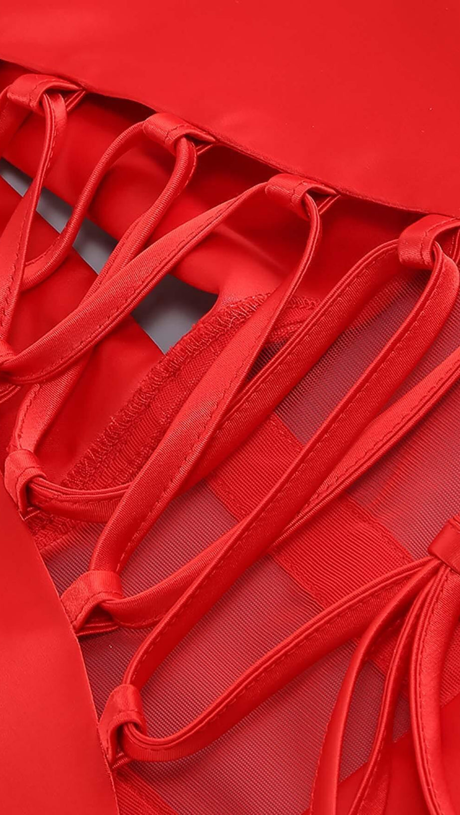 CORSET PLUNGE JACKET DRESS IN RED