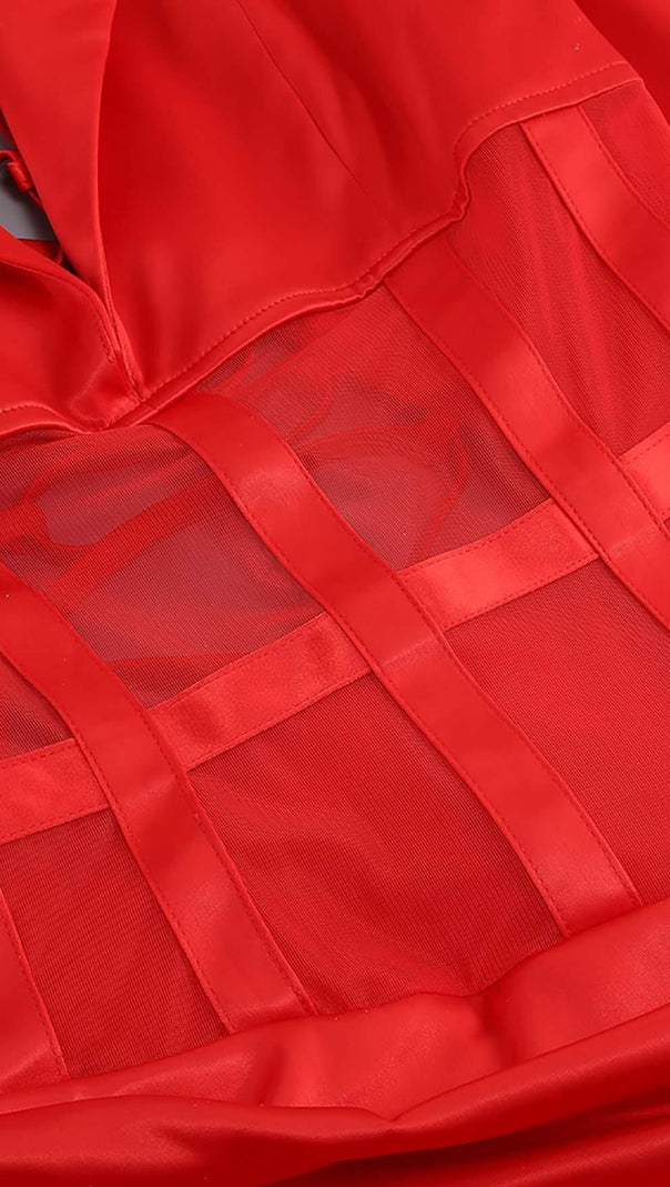 KORSETT-PLUNGE-JACKENKLEID IN ROT