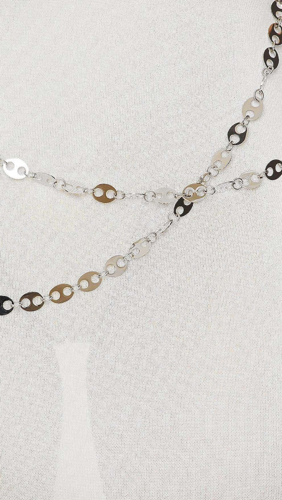 BANDAGE-MAXIKLEID MIT KRISTALLRIEMEN IN WEISS