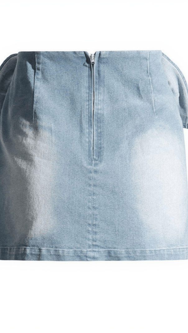 AIIZIE SUZAN FLOWER DENIM SKIRT - product image