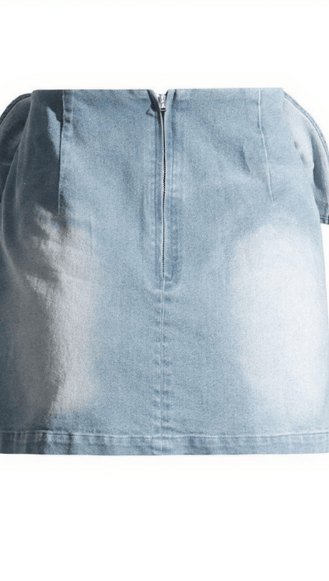 SUZAN FLOWER DENIM SKIRT