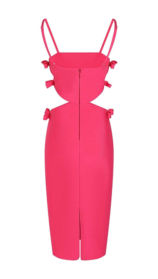 AIIZIE CUT-OUT STRAPPY MIDI DRESS IN PINK - product image