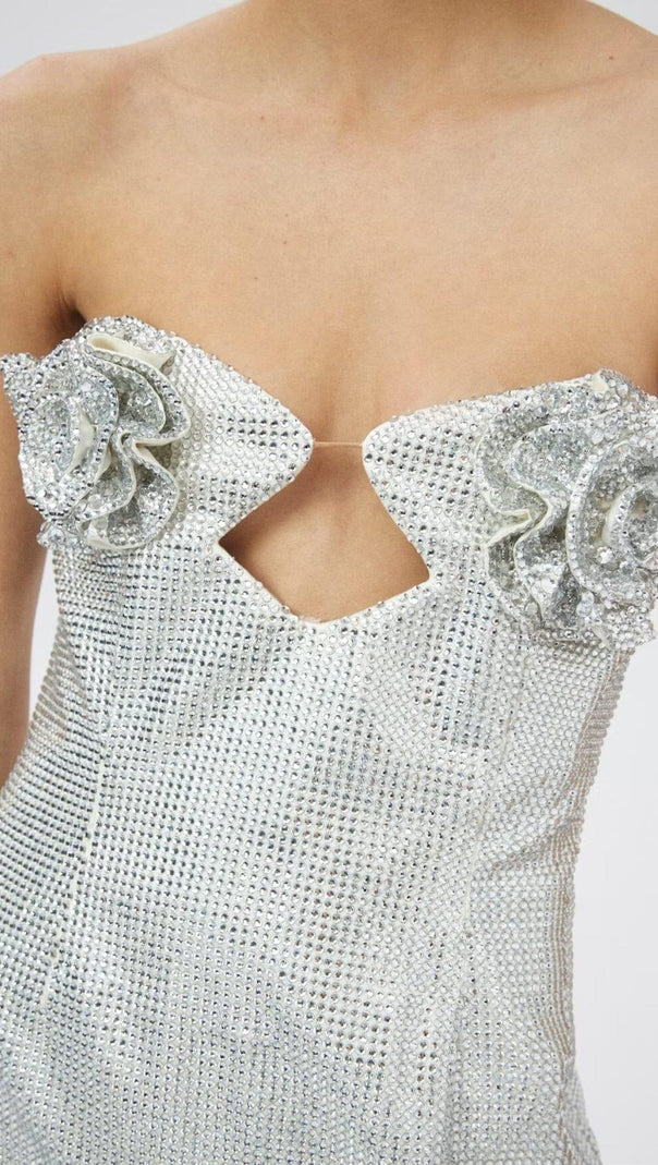 AIIZIE SILVER CRYSTAL-EMBELLISHED MINI DRESS - product image