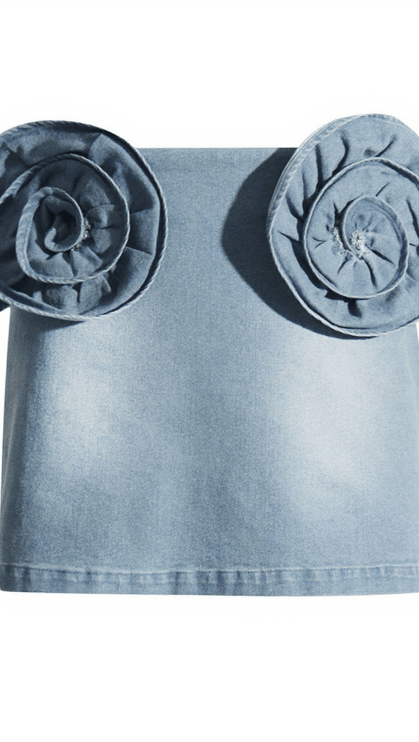 AIIZIE SUZAN FLOWER DENIM SKIRT - product image