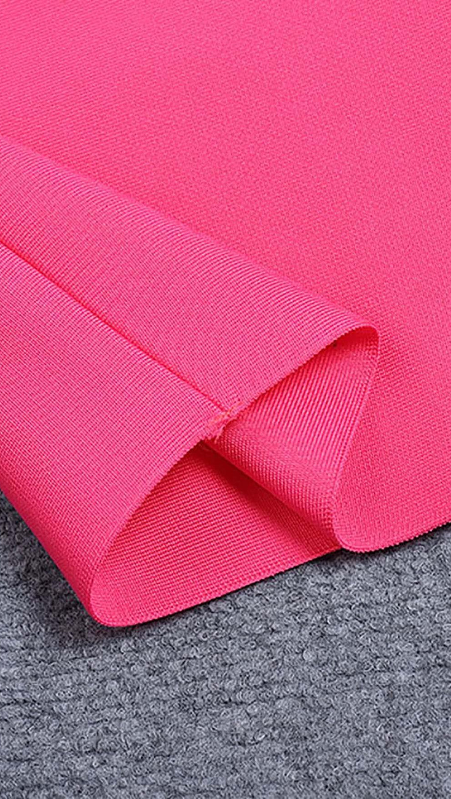 CUT-OUT STRAPPY MIDI DRESS IN PINK