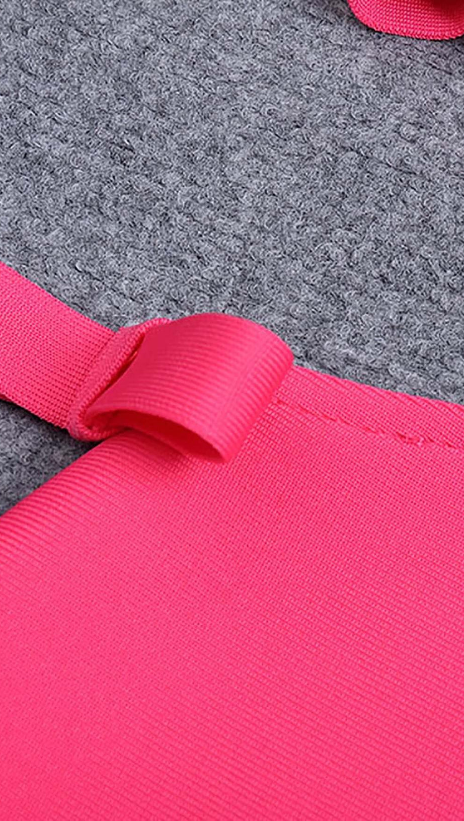 CUT-OUT STRAPPY MIDI DRESS IN PINK