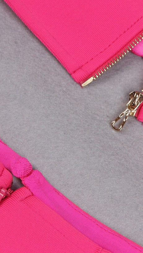 CUTOUT BANDAGE SET IN HOT PINK