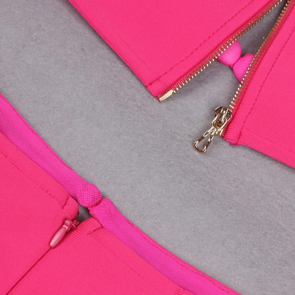 AIIZIE CUTOUT BANDAGE SET IN HOT PINK - product image
