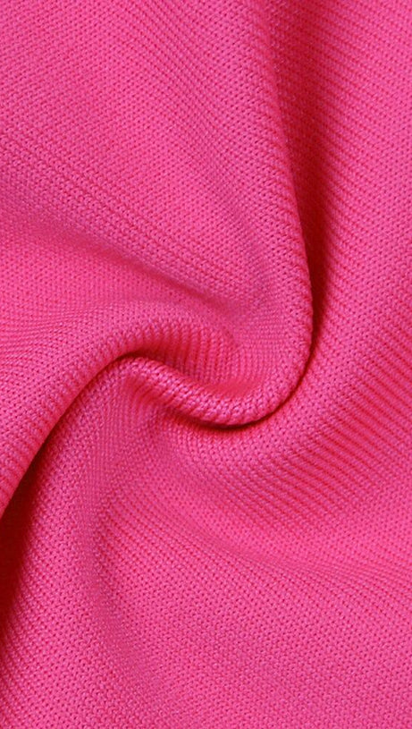 CUTOUT BANDAGE SET IN HOT PINK