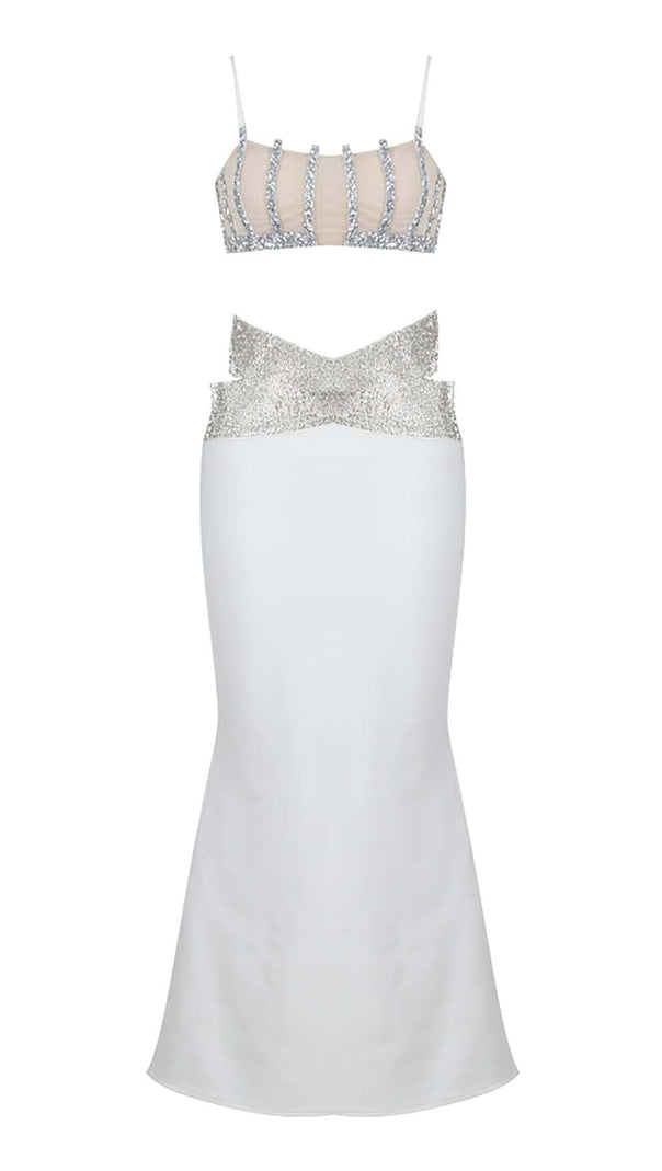 AIIZIE EMBELLISHED PERSPECTIVE TWO PIECE SET IN WHITE - product image