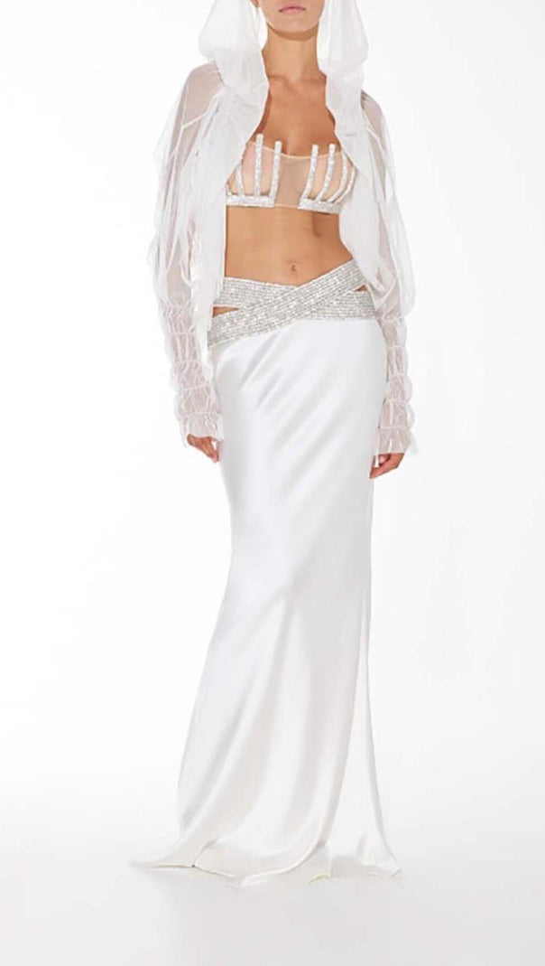 AIIZIE EMBELLISHED PERSPECTIVE TWO PIECE SET IN WHITE - product image