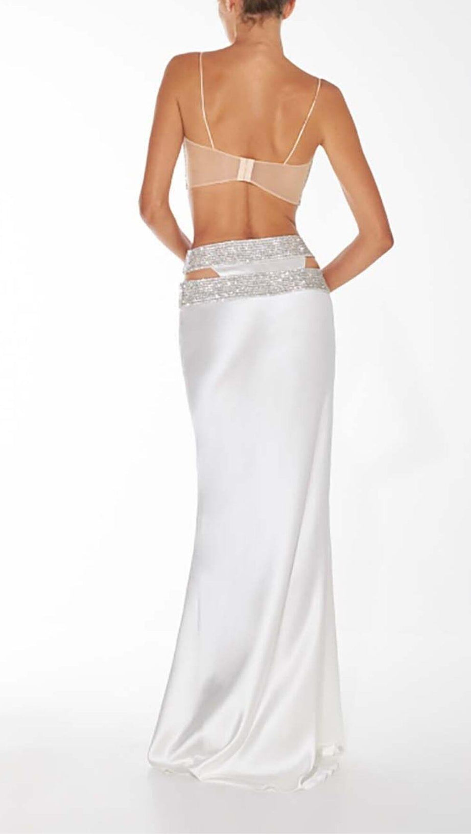 EMBELLISHED PERSPECTIVE TWO PIECE SET IN WHITE