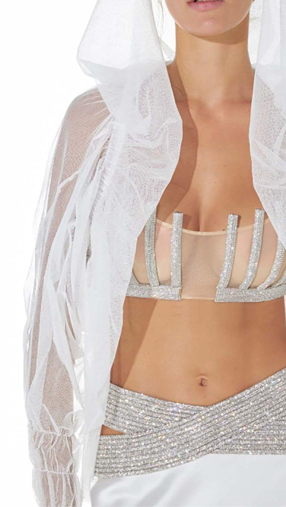 EMBELLISHED PERSPECTIVE TWO PIECE SET IN WHITE