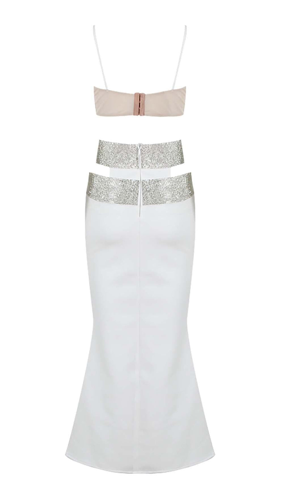 EMBELLISHED PERSPECTIVE TWO PIECE SET IN WHITE