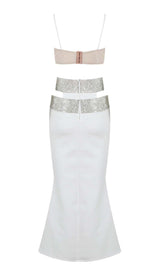 EMBELLISHED PERSPECTIVE TWO PIECE SET IN WHITE