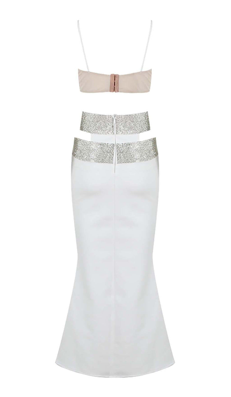 EMBELLISHED PERSPECTIVE TWO PIECE SET IN WHITE