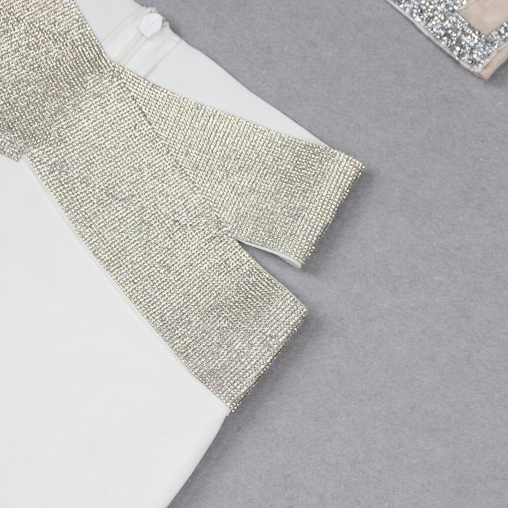 EMBELLISHED PERSPECTIVE TWO PIECE SET IN WHITE