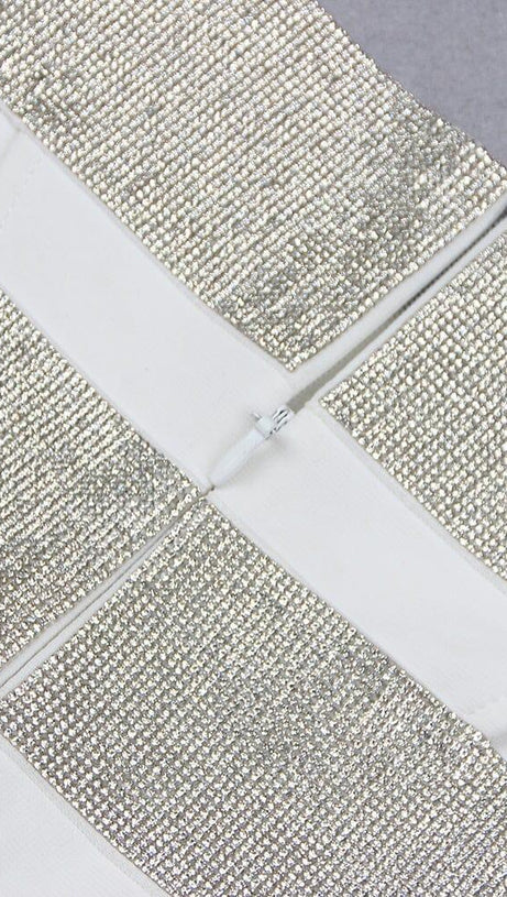 EMBELLISHED PERSPECTIVE TWO PIECE SET IN WHITE