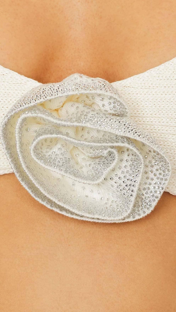 AIIZIE EMBELLISHED TOP WITH HIGH-LOW DRESS IN WHITE - product image
