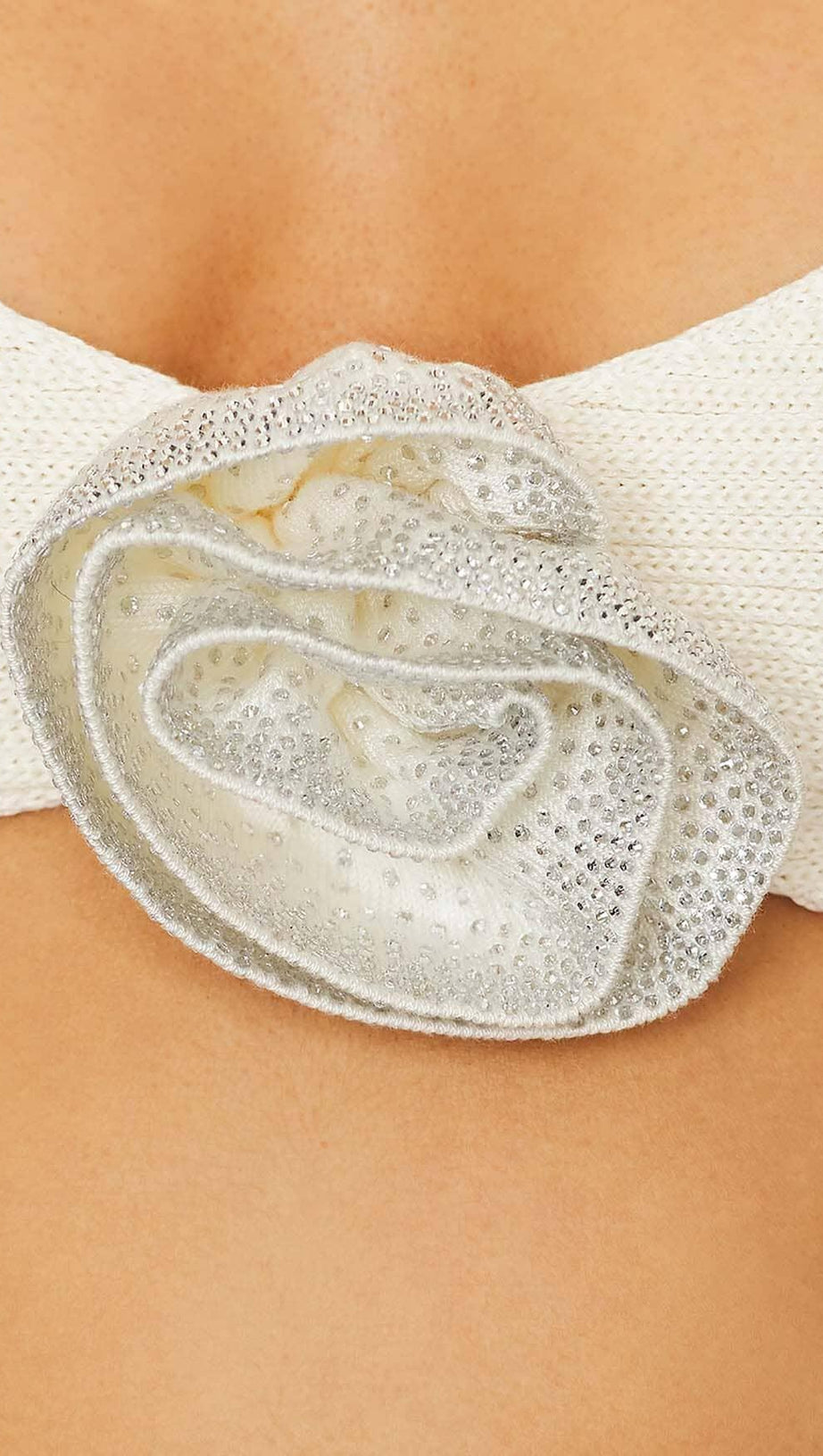 EMBELLISHED TOP WITH HIGH-LOW DRESS IN WHITE